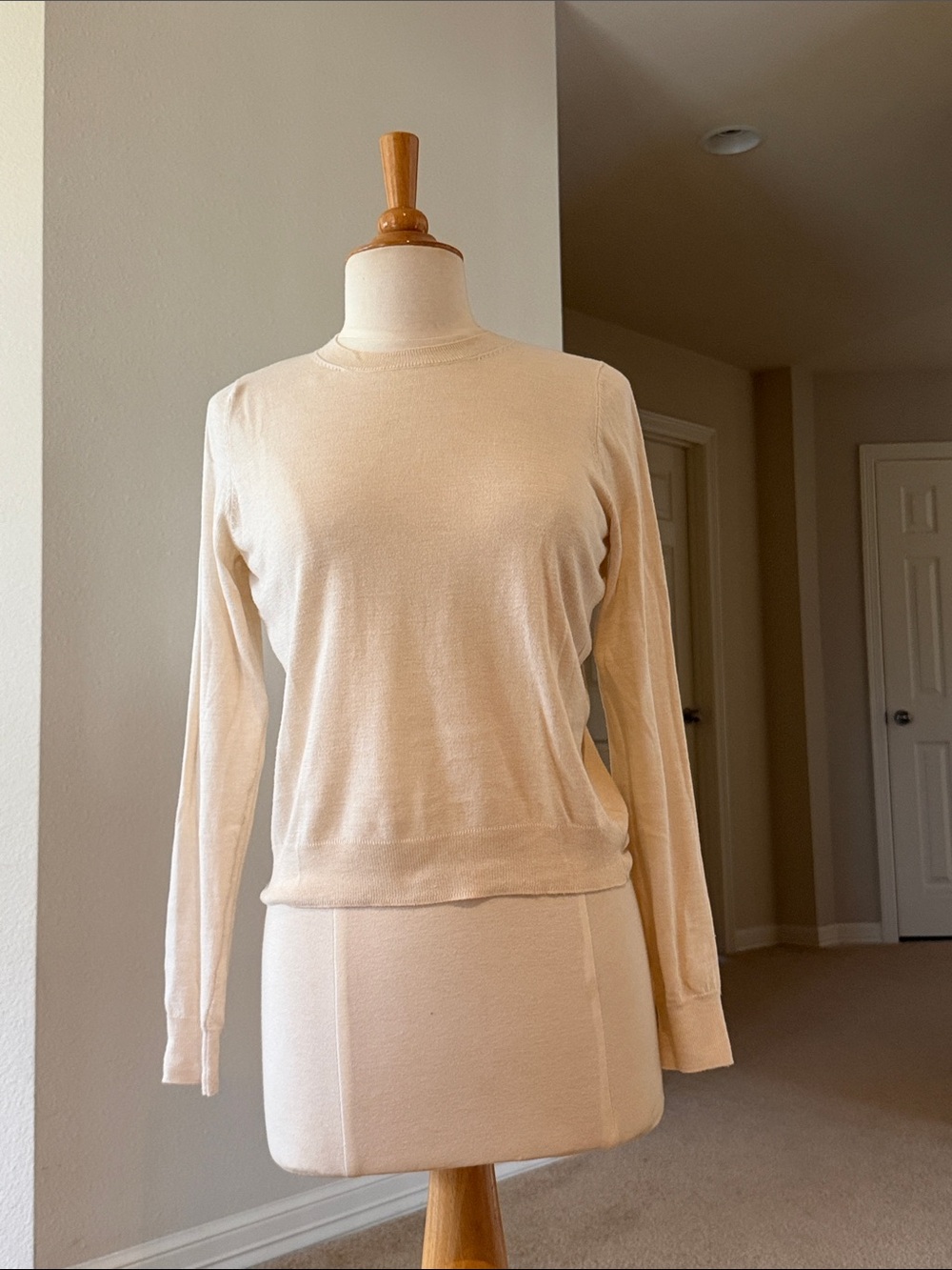 Mango Cream Crew Neck Lightweight Sweater